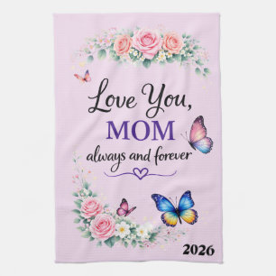 Beautiful Mother's Day Love You Mum Tea Towel