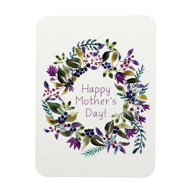 Beautiful Mother's Day Magnet Purple Flowers (Vertical)