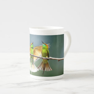 Beautiful Motmot Bird on Branch Bone China Mug