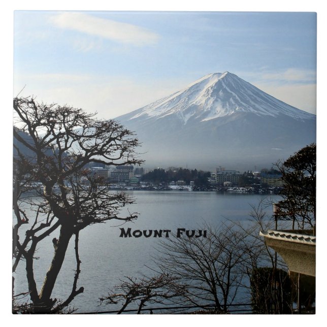 Beautiful Mount Fuji Ceramic Tile (Front)