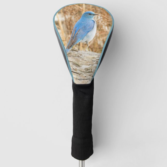 Beautiful Mountain Bluebird Golf Head Cover (Front)