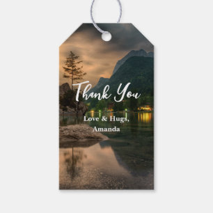 Beautiful Mountain Lake, Evening Photo Thank You Gift Tags