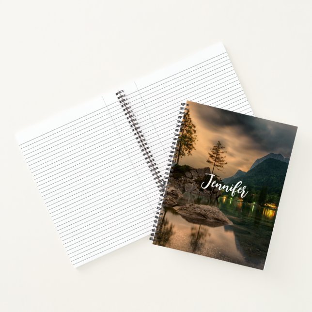 Beautiful Mountain Lake in the Evening Photo Notebook (Inside)