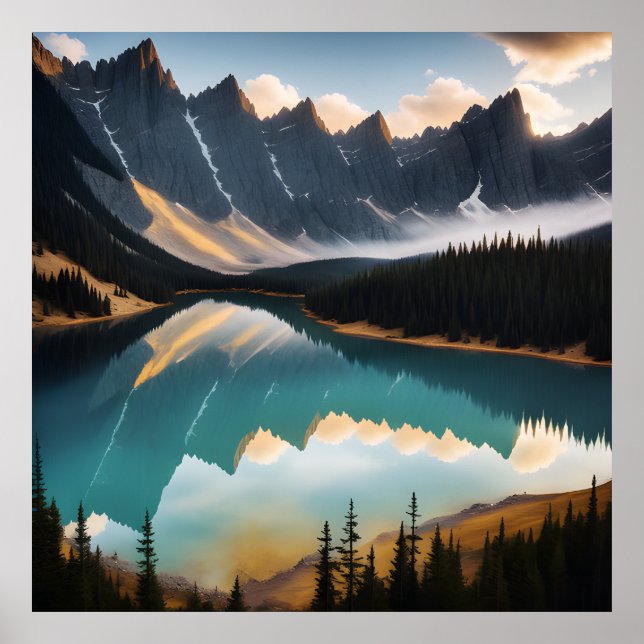 Beautiful Mountain Lake Nature Landscape Poster (Front)
