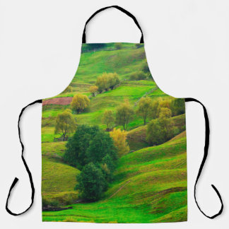 Beautiful mountain landscape in evening sunlight.  apron