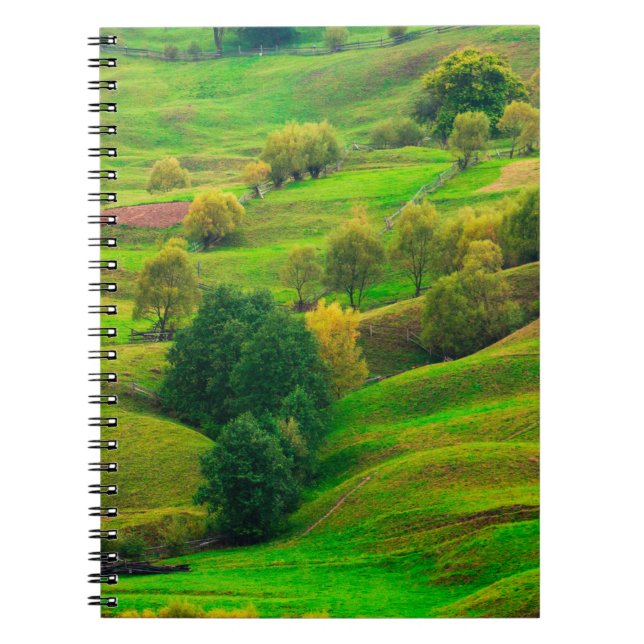 Beautiful mountain landscape in evening sunlight.  notebook (Front)