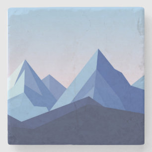 Beautiful mountain landscape stone coaster