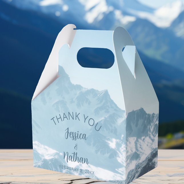 Beautiful Mountain Photography Winter Wedding Favour Box (Creator Uploaded)