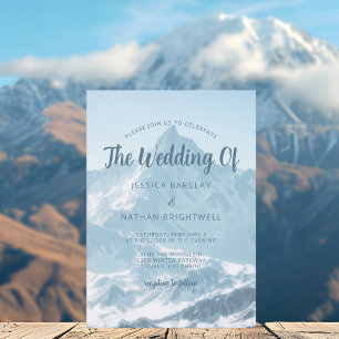 Beautiful Mountain Photography Winter Wedding Invitation
