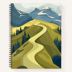 Beautiful mountain road notebook