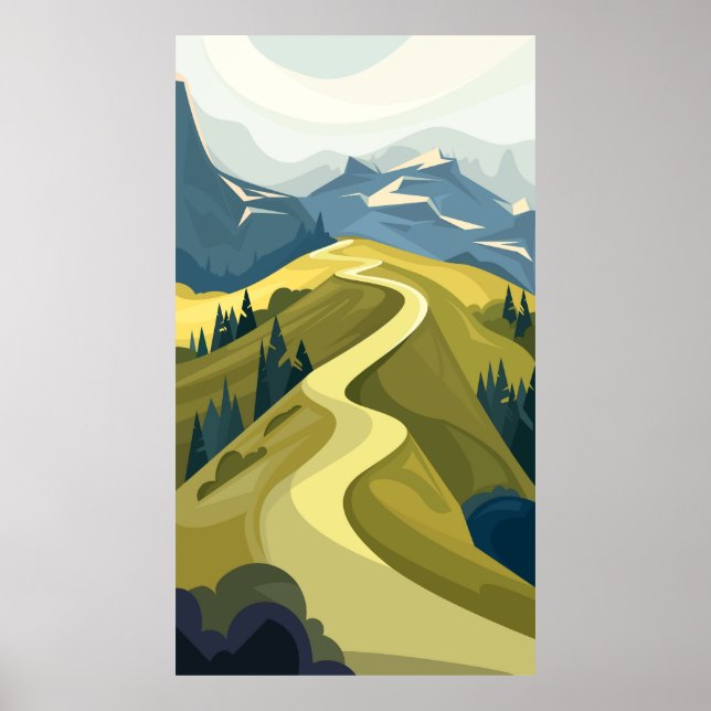 Beautiful mountain road   poster (Front)