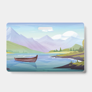 Beautiful Mountain with lake ID Badge