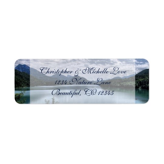 Beautiful Mountains and Lake Address Return Address Label