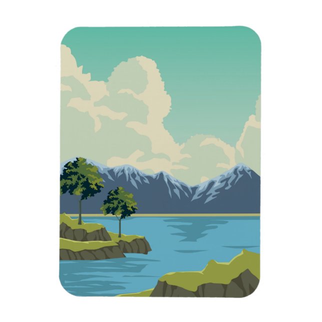 Beautiful mountains landscape  magnet (Vertical)