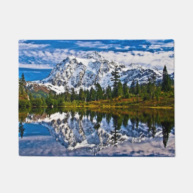 Beautiful Mountains - Picture Lake - Mount Shuksan Doormat (Front)