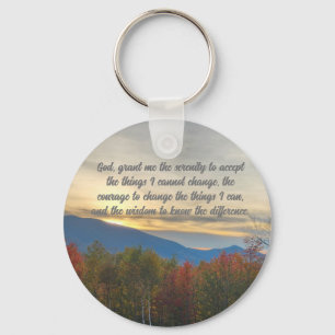 Beautiful mountains serenity prayer Keychain