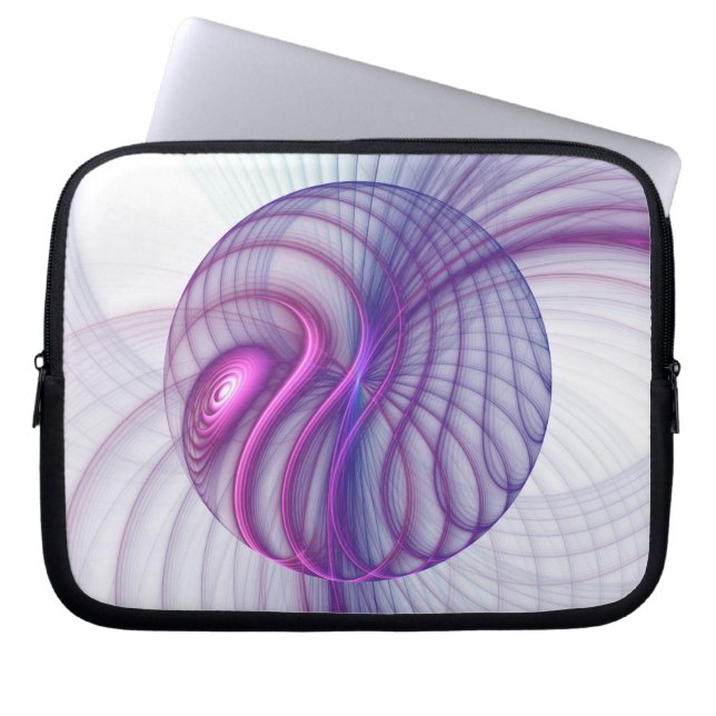 Beautiful Movements Abstract Fractal Art Pink Laptop Sleeve (Front)