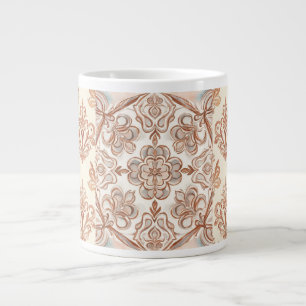 Beautiful Mozaik ,Rose Gold and Beigi Design Art Large Coffee Mug