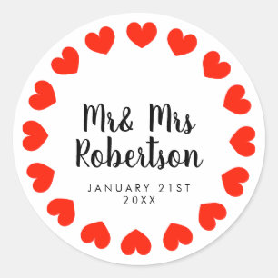 Beautiful Mr and Mrs wedding stickers & sealers