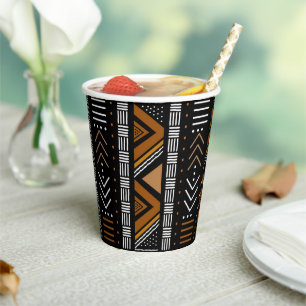 Beautiful Mud Cloth Design Party Supply Paper Cups