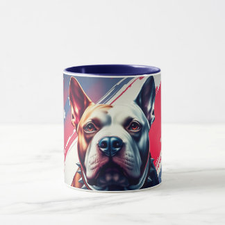 Beautiful Mug, Dog and USA Flag - DogA50 Mug