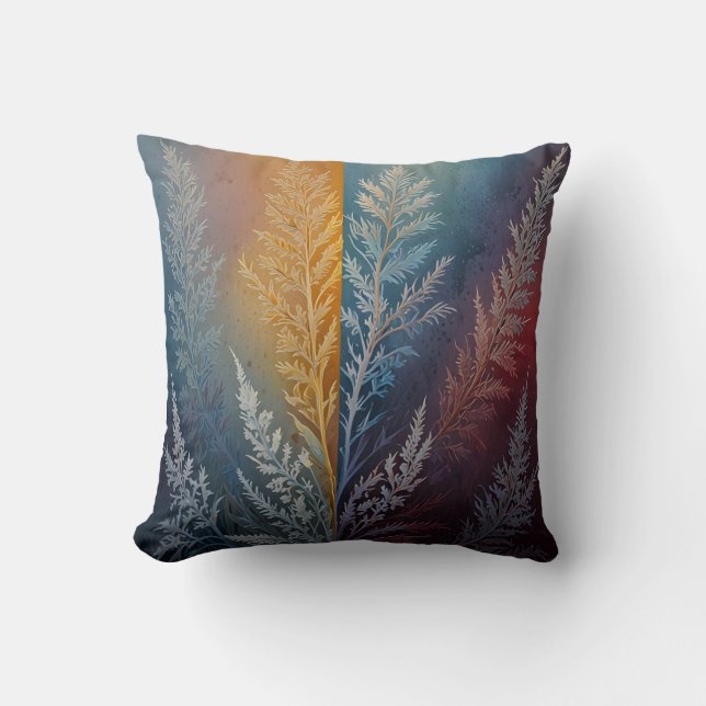 Beautiful multi colored ice crystal feathered  cushion (Front)