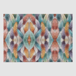 Beautiful multi colored ice crystal feathers  tissue paper