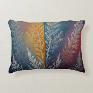 Beautiful multi coloured ice crystal feathered decorative cushion
