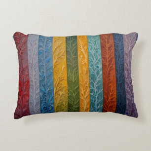 Beautiful multi coloured ice crystal feathered decorative cushion