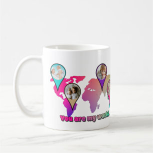 Beautiful Multicolor World Map Photo Collage Coffee Mug