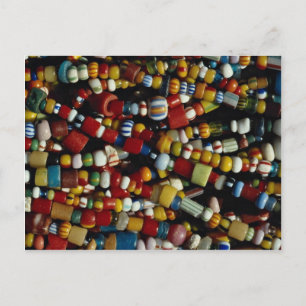 Beautiful Multicolored beads on strings Postcard