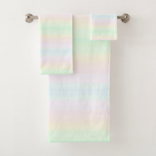 Beautiful Multicolored Pastel Shades Bath Towel Set