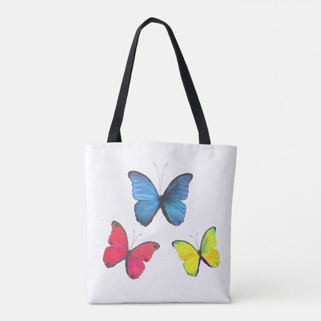 Beautiful Multicolored Yellow Butterflies Tote Bag (Back)