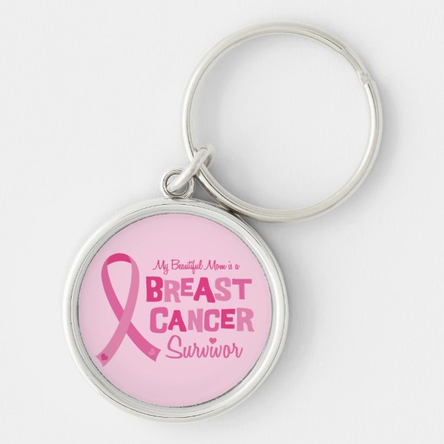 Beautiful Mum Breast Cancer Survivor Keychains (Front)