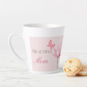 Beautiful Mum Butterfly & Floral Mother's Day Gift Latte Mug