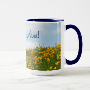 Beautiful Mum! Coffee Mug gifts Blue Sky Poppies