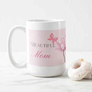 Beautiful Mum Mug with Butterfly and Flower