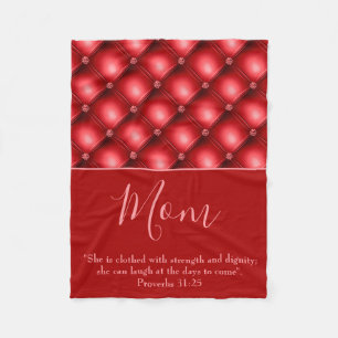 Beautiful Mum Red Fleece Blanket