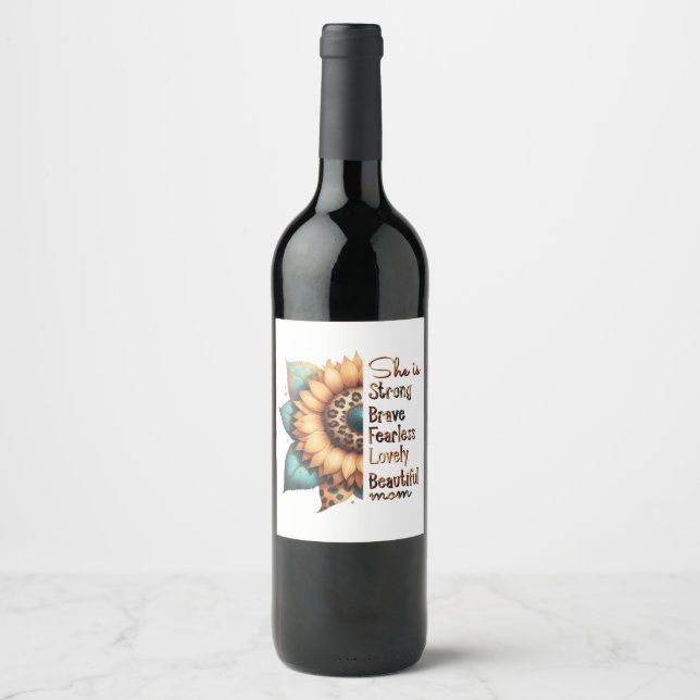 Beautiful Mum Wine Label (Front)