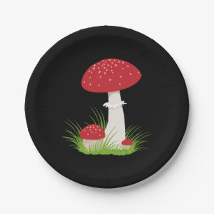 Beautiful Mushroom Paper Plate