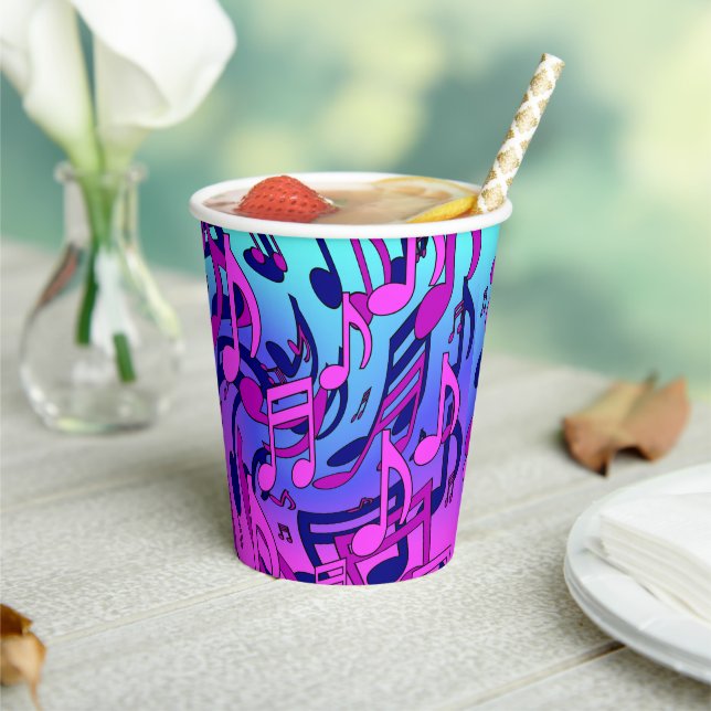 Beautiful Music Colourful Lively Musical Notes  Paper Cups (Insitu)