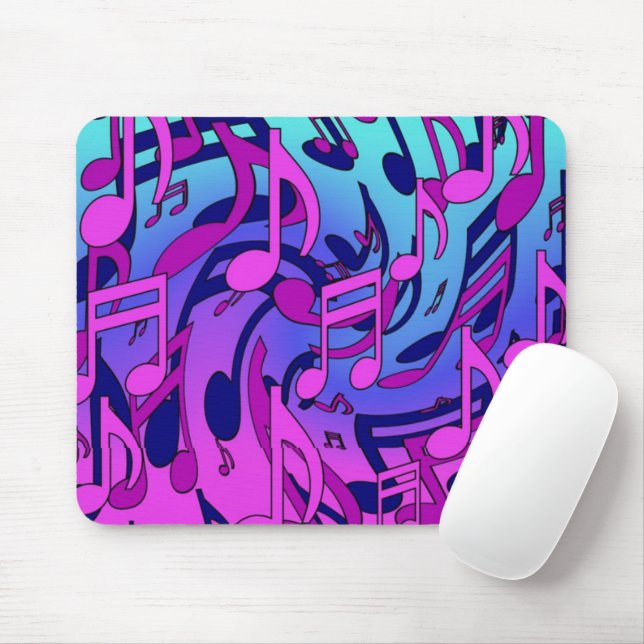 Beautiful Music Colourful Swirly Musical Notes  Mouse Pad (With Mouse)