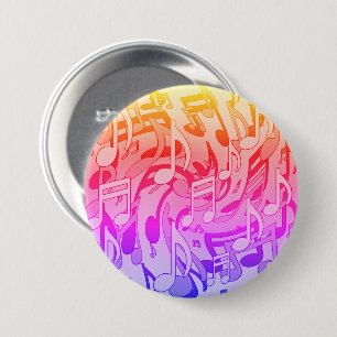 Beautiful Music Happy Colours Lively Musical Notes 7.5 Cm Round Badge