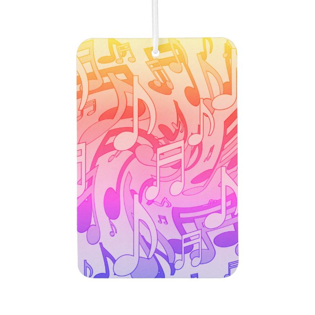 Beautiful Music Happy Colours Lively Musical Notes Car Air Freshener (Front)