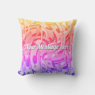 Beautiful Music Happy Colours Lively Musical Notes Cushion