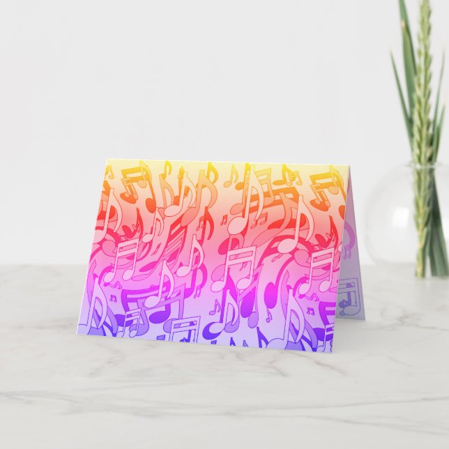 Beautiful Music Happy Colours Upbeat Musical Desig Card (Front)