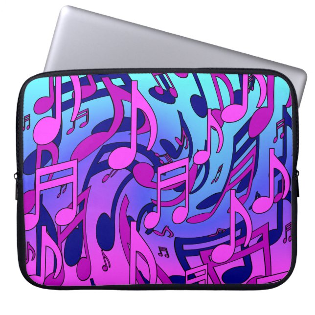 Beautiful Music Musical Notes Lively Upbeat Artsy Laptop Sleeve (Front)
