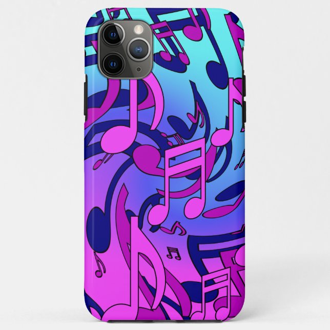 Beautiful Music Musical Pattern Pink Purple Aqua Case-Mate iPhone Case (Back)