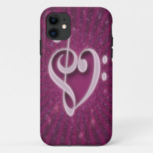 Beautiful music notes put together as heart shape iPhone 11 case