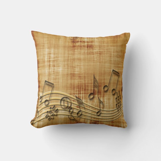 Beautiful Music Notes Throw Pillow (Front)